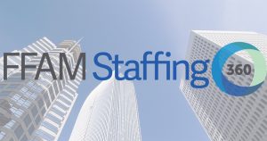 skyscrapers with FFAM Staffing 360 logo